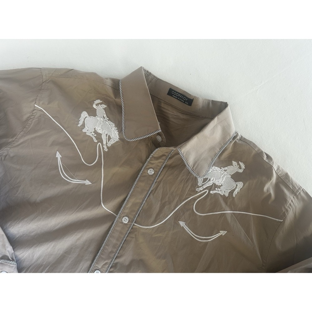 Men's Casual Button Down Shirt - Tan
